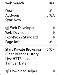 Firefox 10 mit dem Tools-Menü